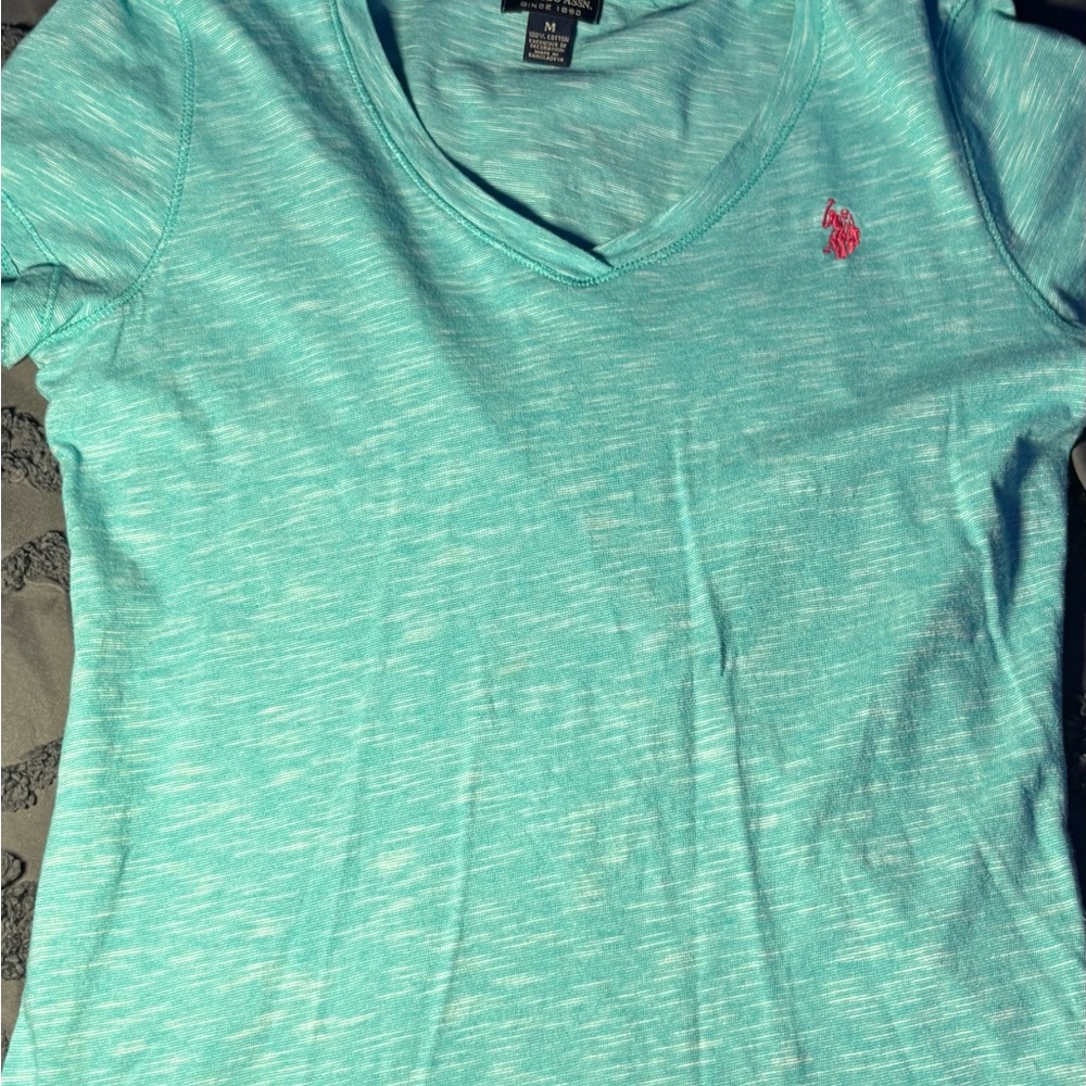 Ralph Lauren Turquoise V-Neck T-Shirt